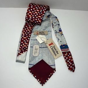 Save The Children Ice Time Hockey Necktie Imported Silk Made In USA NWT 1994